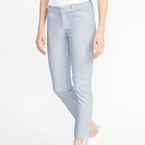 Old Navy blue and white striped pixie pants